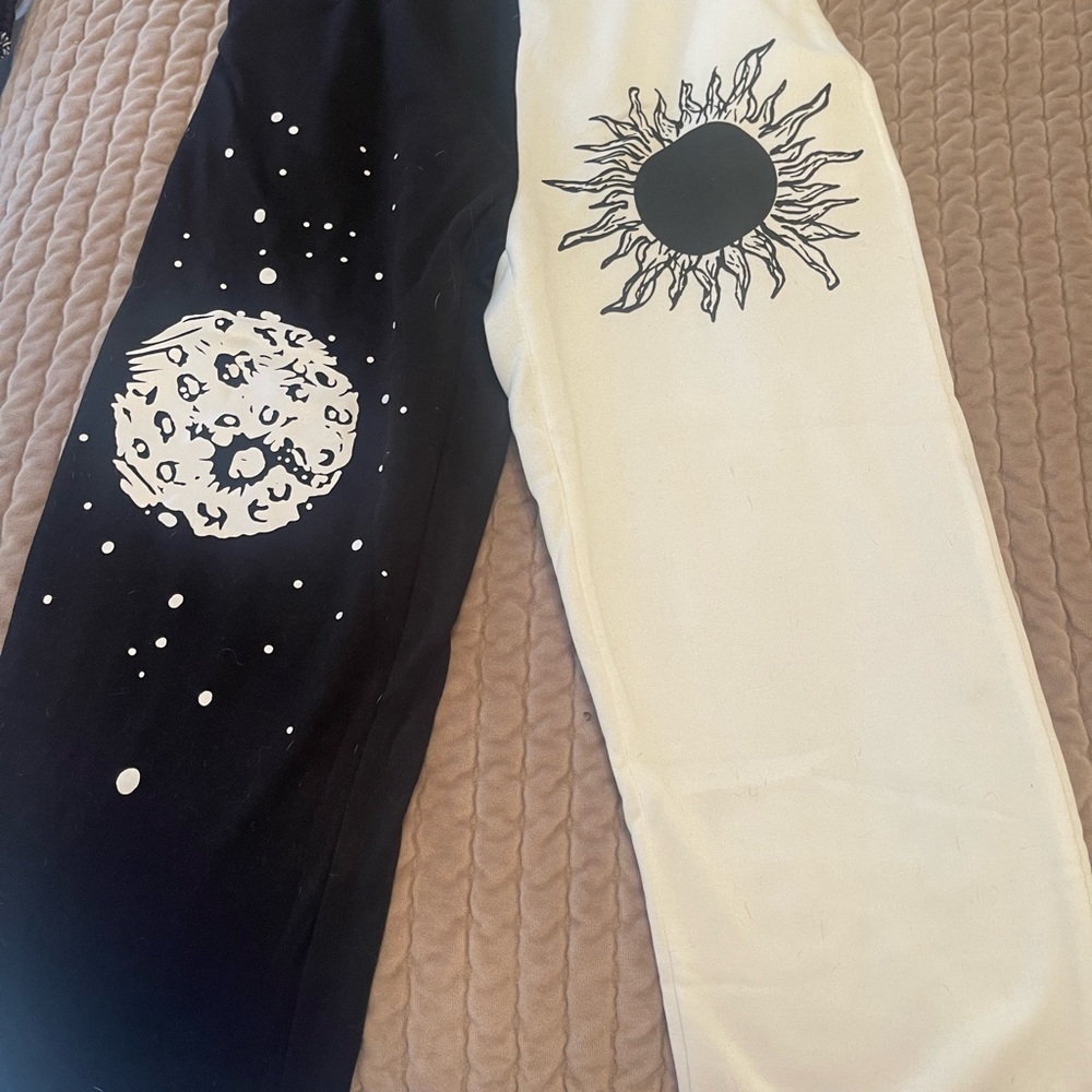 Black and White Celestial Print Pants